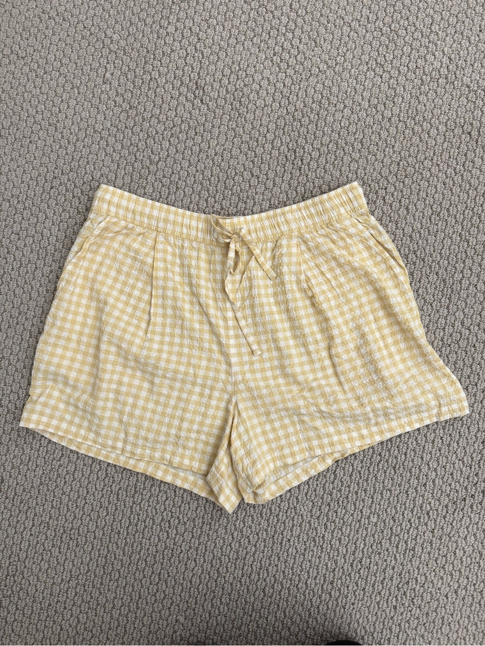 Uniqlo - Yellow Gingham Drawstring Shorts
